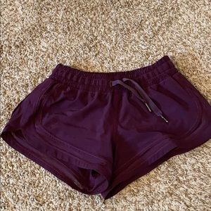 plum lululemon shorts